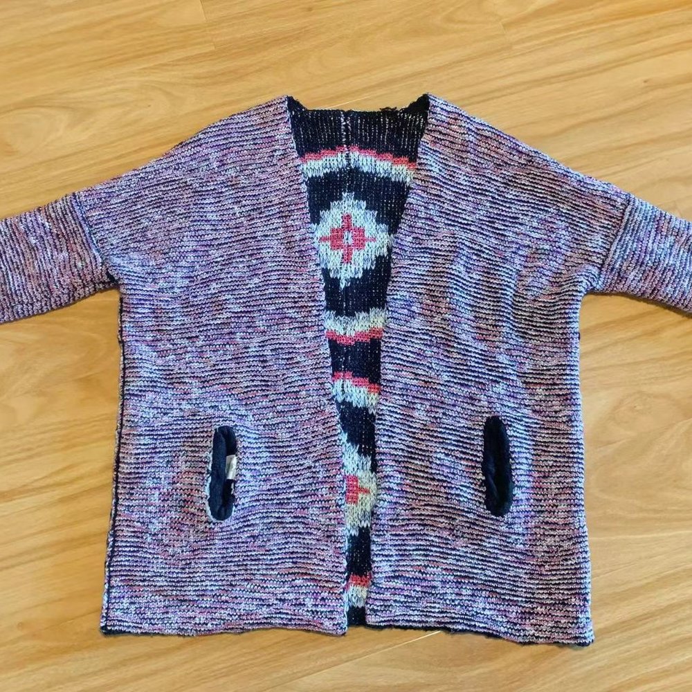 Maori Jacquard Knit Oversized Long Cardigan Overcoat - Picture 4 of 9